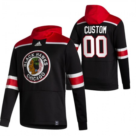Mænd Chicago Blackhawks Tilpasset 2020-21 Reverse Retro Pullover Hooded Sweatshirt